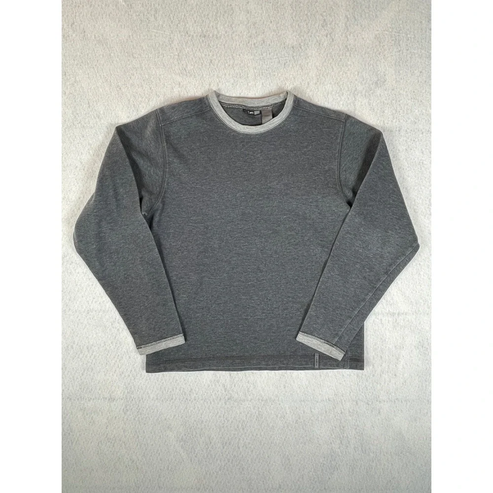 REI Men's Gray Long Sleeve Crew‎ Neck Sweatshirt Size S Cotton Polyester Blend